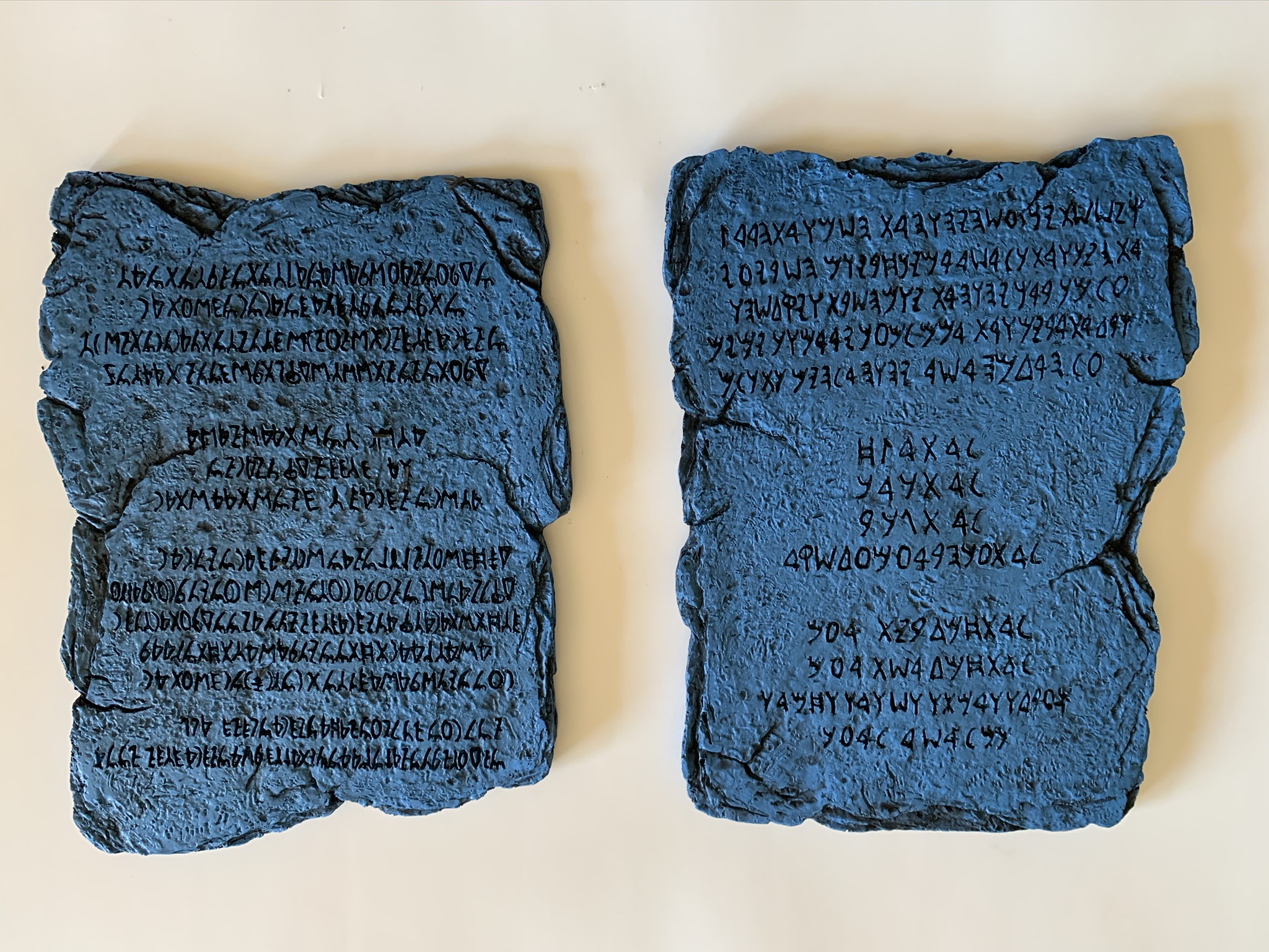 10 Commandments in Paleo Hebrew Script Blue